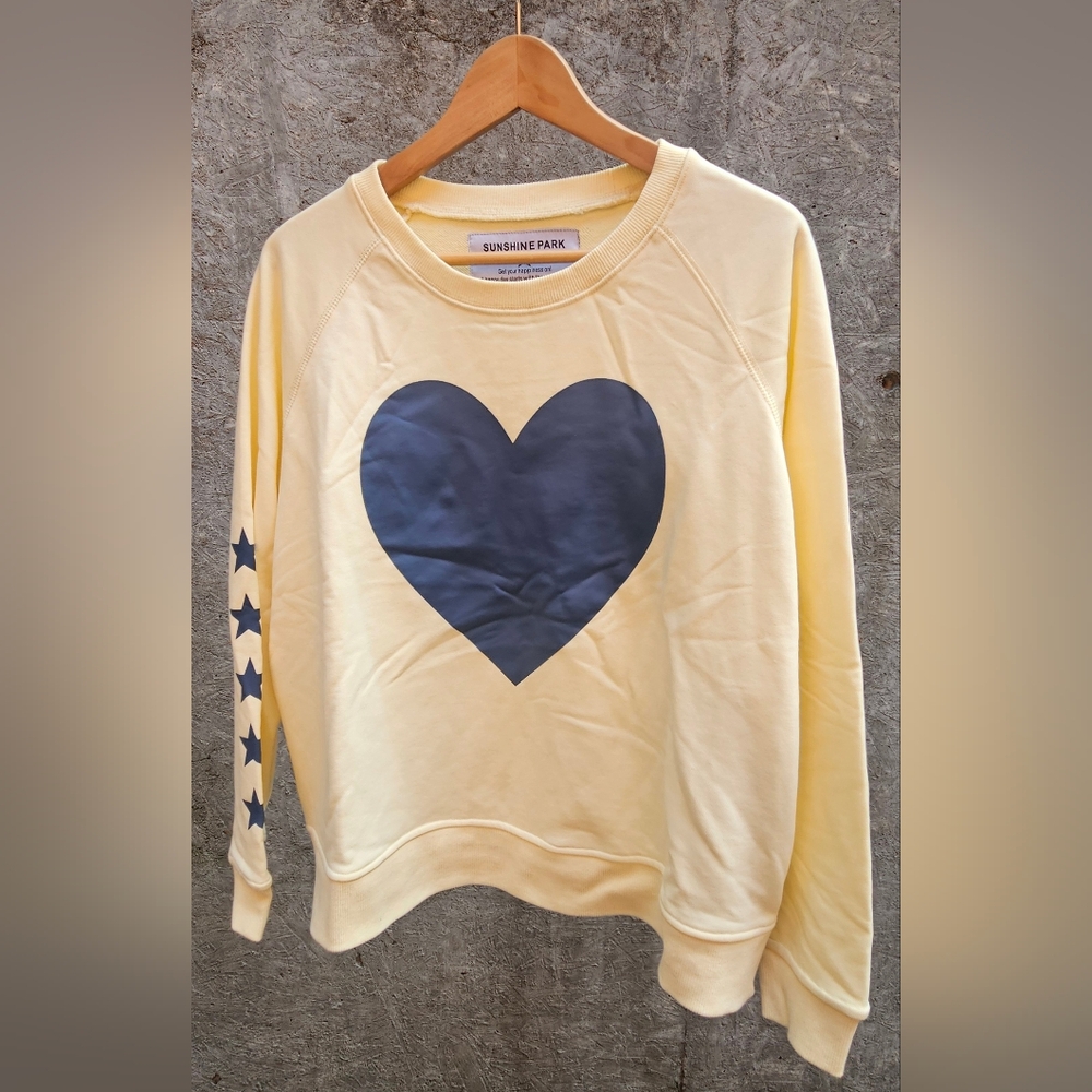 Sunshine Park Yellow Sweatshirt with Heart Design